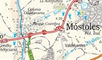 La vía de servicio de la autovía A-5 en Móstoles, sentido Badajoz, cortada por obras